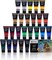 Acrylic Paint Set, 24 Basic Colors Tubes (60ml / 2.02oz) Art Craft Paints for Canvas, Rock, Wood, Fabric, Art Supplies